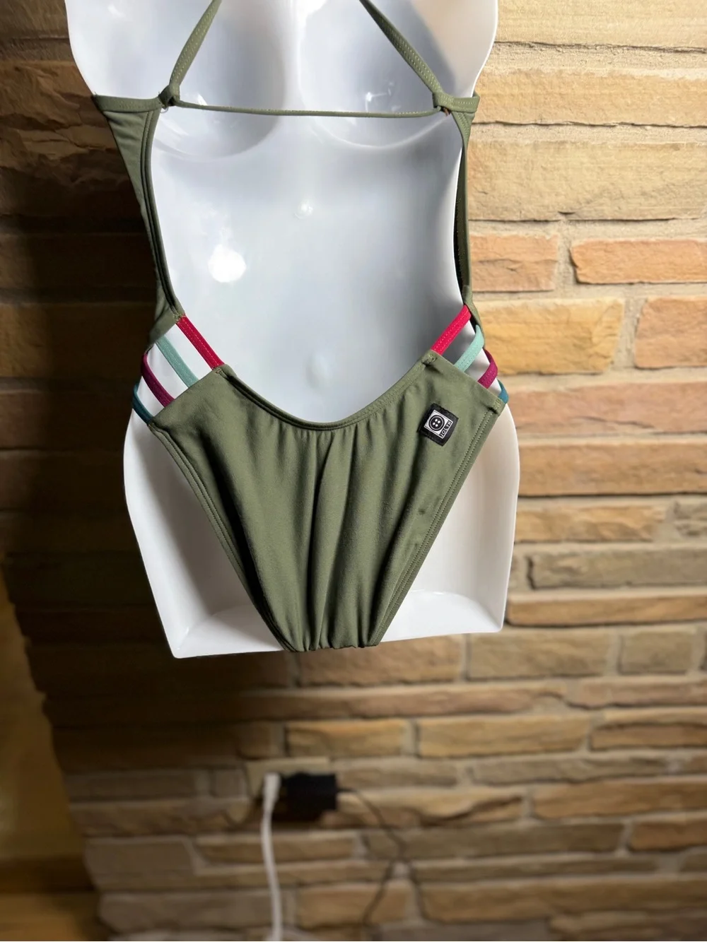 Jolyn Clothing Julian 2 Olive One-Piece Swimsuit with Thin Straps